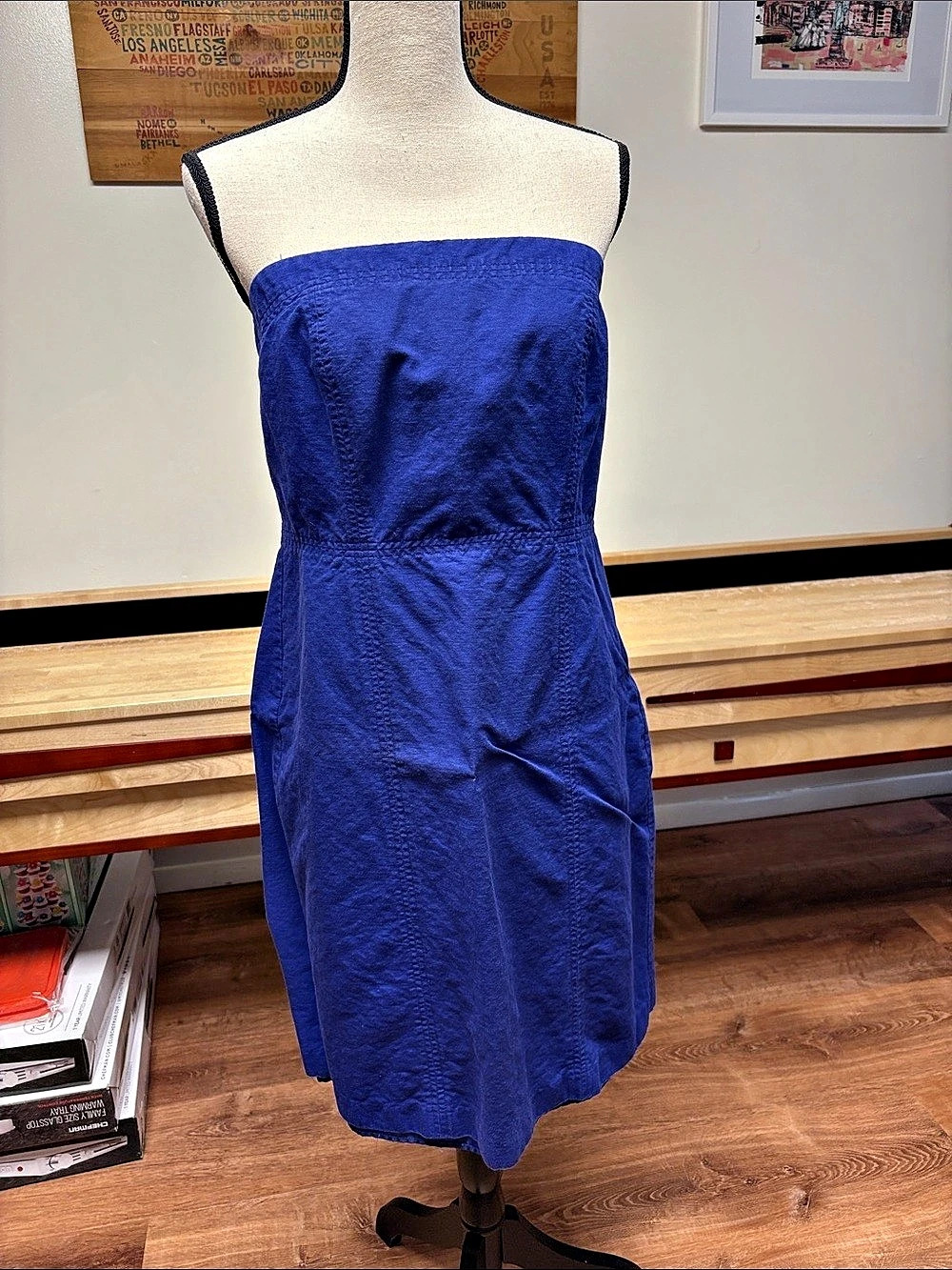 Merona Strapless Mini Dress in Blue Size 12